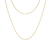 3mm 18k Figaro Chain (Sterling Silver) - Lencia & Morgan